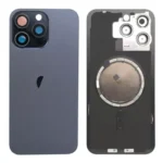 iPhone 15 Pro Max  Back  Glass Cover With Metal Plate and  Magsafe Megnet-Blue Titanium