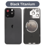 iPhone 15 Pro Max Back Glass Cover With Metal Plate and  Magsafe Megnet - Black Titanium