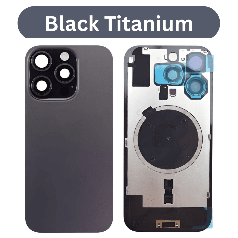 Iphone_16_Pro_black_titanium IPhone 16 Pro Max Rear glass with Camera Lens Glass and Magsafe Magnet (Black Titanium) - Image 1