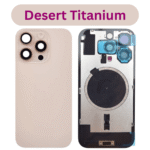 iPhone 16 Pro Max Compatible Metal Back Cover Glass  Camera Lense and Magsafe Magnet[Desert Titanium]