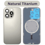 iPhone 16 Pro Metal Back Glass Cover with Camera Lense and Magsafe Magnet[Natural Titanium]