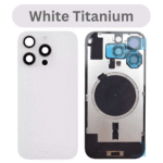 iPhone 16 Pro Max Compatible Metal Back Cover Glass [White Titanium] [Camera Lense and Magsafe Magnet]