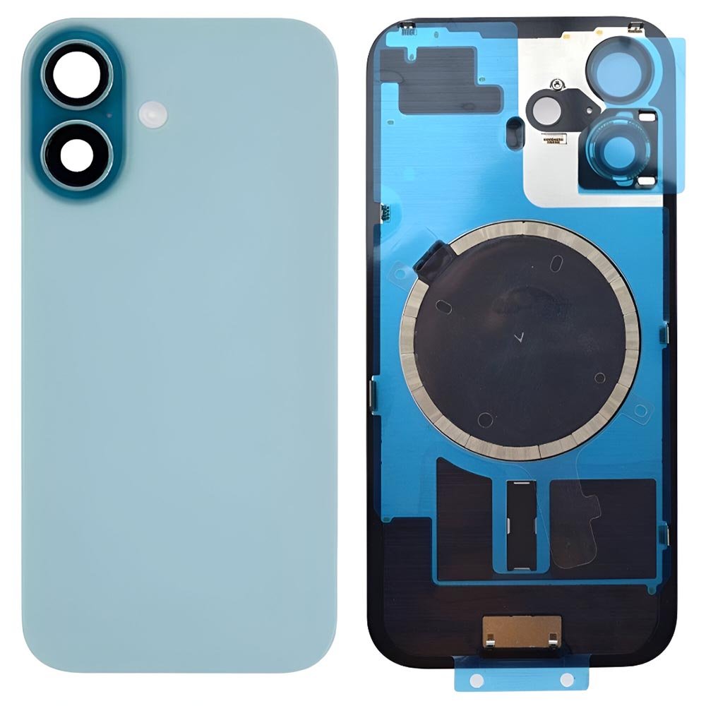 iPhone-16-Compatible-Metal-Back-Cover-Glass-Teal-Camera-Lense-and-Magsafe-Magnet.jpg iPhone 16 Metal Back Cover Glass with Camera Lense and Magsafe Magnet-Teal - Image 1