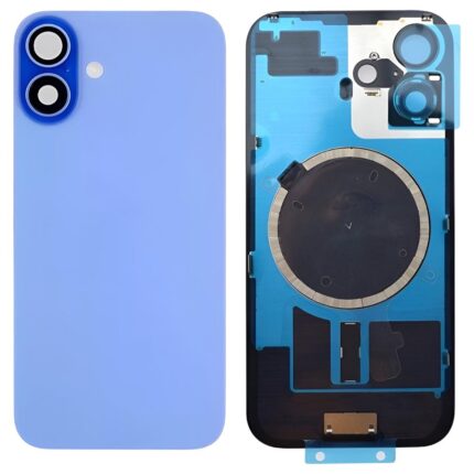 iPhone 16 Metal Back Cover Glass with Camera Lense and Magsafe Magnet-Ultra Marine