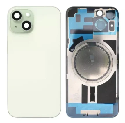 iPhone 15 Plus Back Glass Cover With Camera Frame and Magsafe Magnet-Green