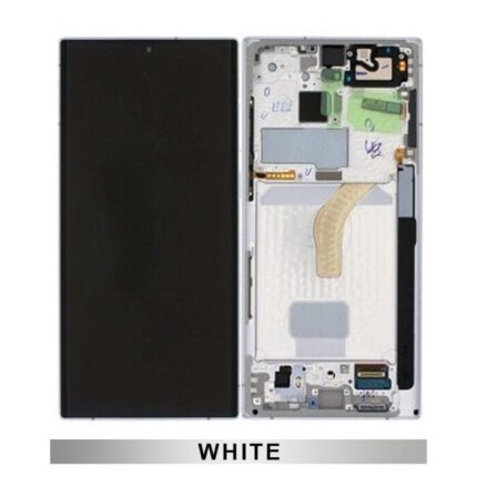 Samsung S23Ultra S918 Oled Screen With Frame-White/Cream (Size-1:1 Display Aftermarket)