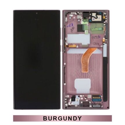 Samsung S22Ultra S908 Oled Screen With Frame-Burgundy (Size 1:1Aftermarket)